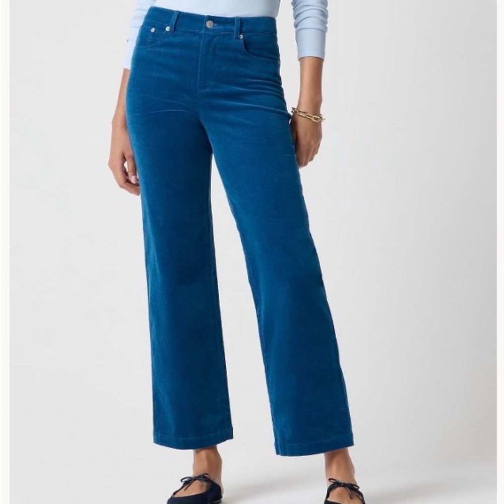 NWT J. Crew Petite Corduroy High-Rise Wide-Leg Cropped Pants P33
